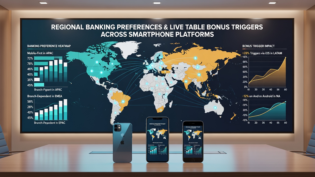 Live dealer table on a smartphone with transaction flow diagrams showing banking preferences from different continents